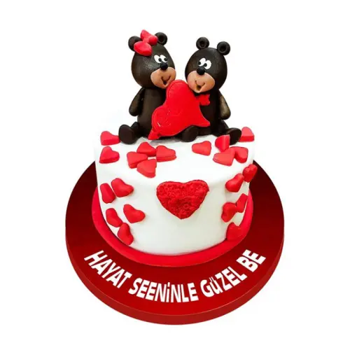 Sevimli Ayıcıklar Sevgili Pastası