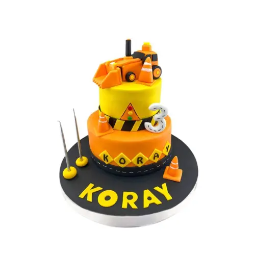İnşaat Arabası Doğum Günü Pastası
