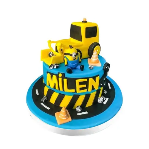 Buldozer Minyon Doğum Günü Pastası