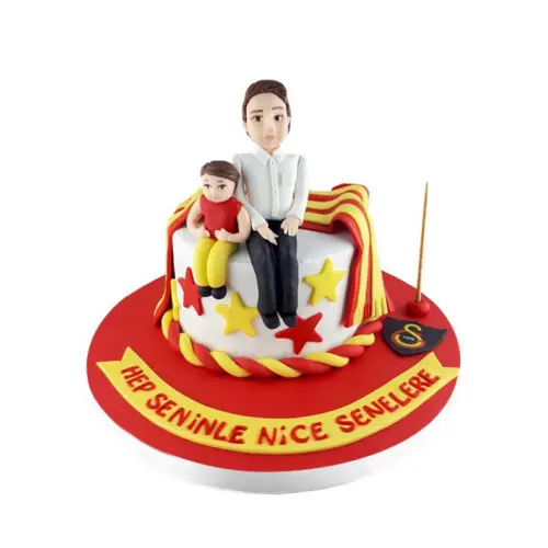 Fanatik Galatasaraylı Baba ve Oğul Butik Pasta