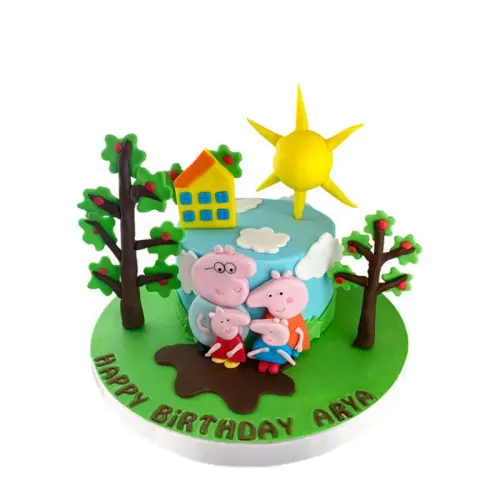 Pembe Pig Doğum Günü Pastası