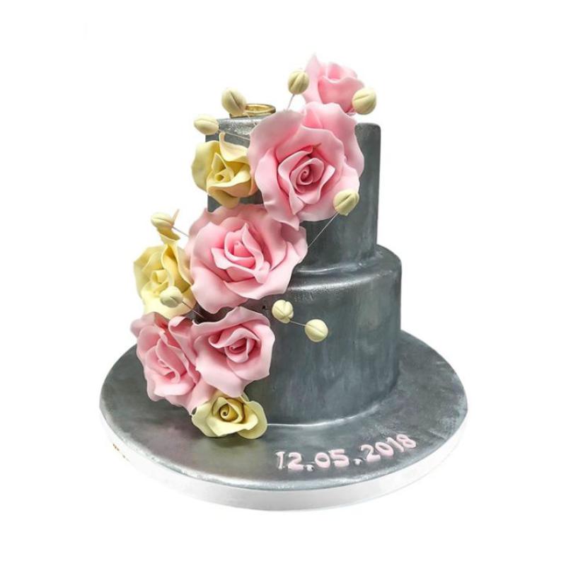 Güllü Gümüş Nişan Söz Pastası