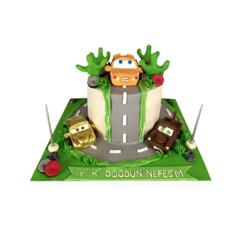 Arabalar Konseptli Doğum Günü Pastası