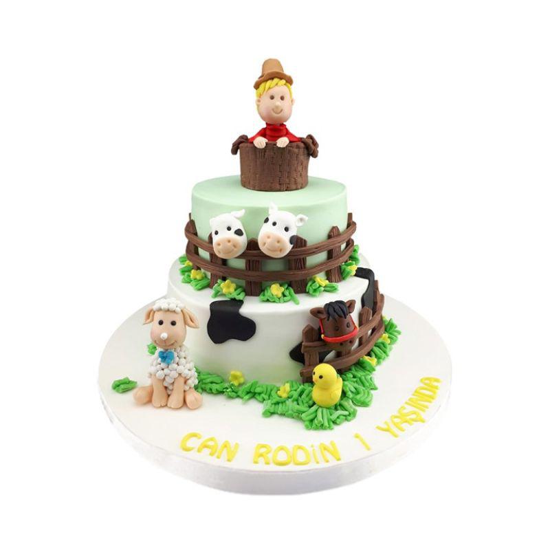 Figürlü Çiftlik Sahibi Doğum Günü Pastası