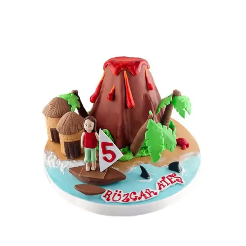 Figürlü Issız Ada Doğum Günü Pastası