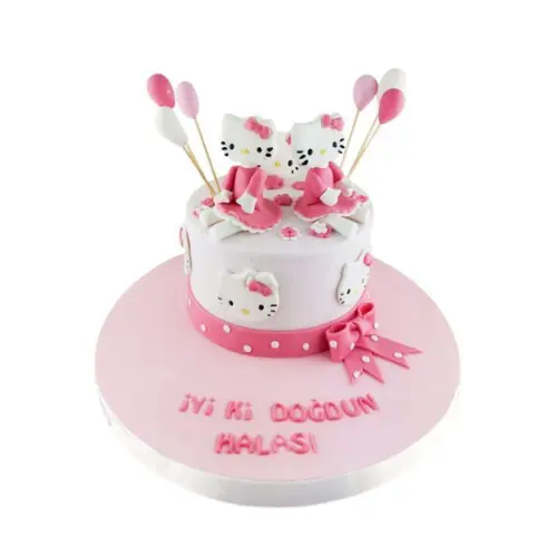 Hello Kitty Temalı Doğum Günü Pastası