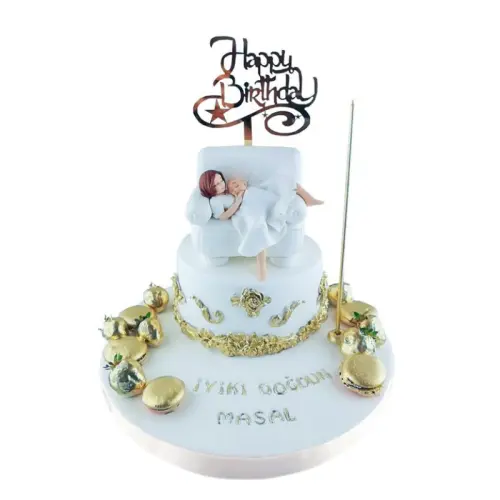 Anne ve Bebek Doğum Günü Pastası