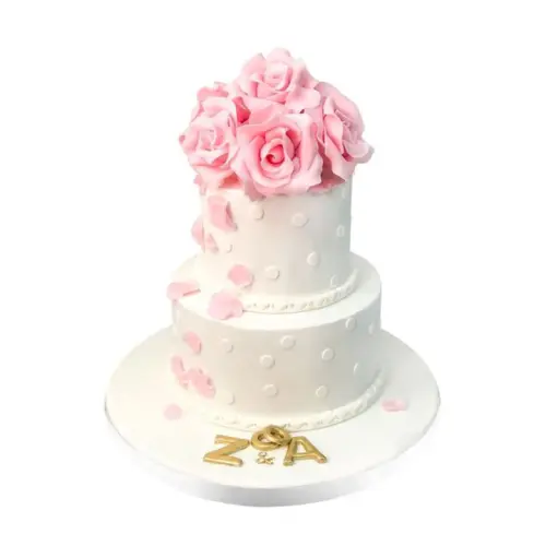 Pembe Güllü Nişan Pastası