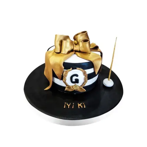 Gold Harfli Doğum Günü Pastası
