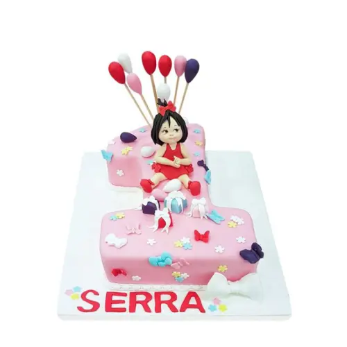 Bir Yaş Kız Çocuk Pastası