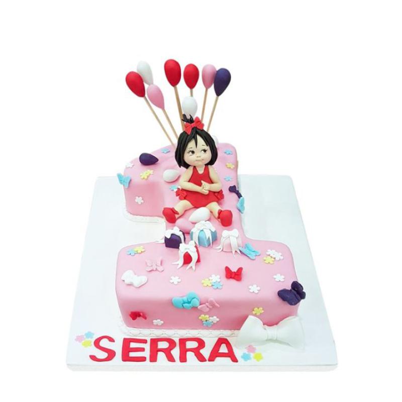 Bir Yaş Kız Çocuk Pastası