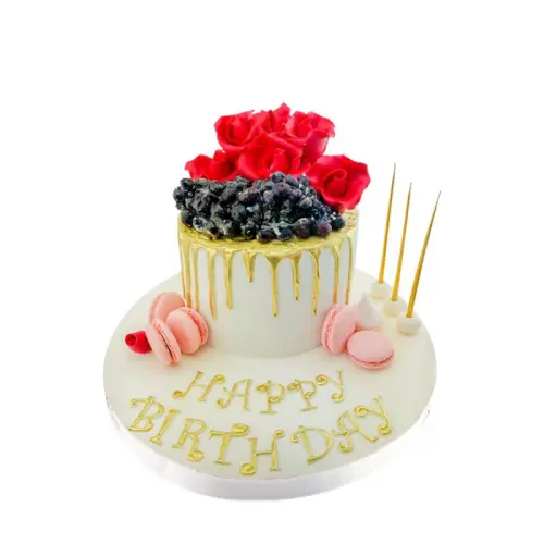 Meyveli Kırmızı Gül Butik Pasta