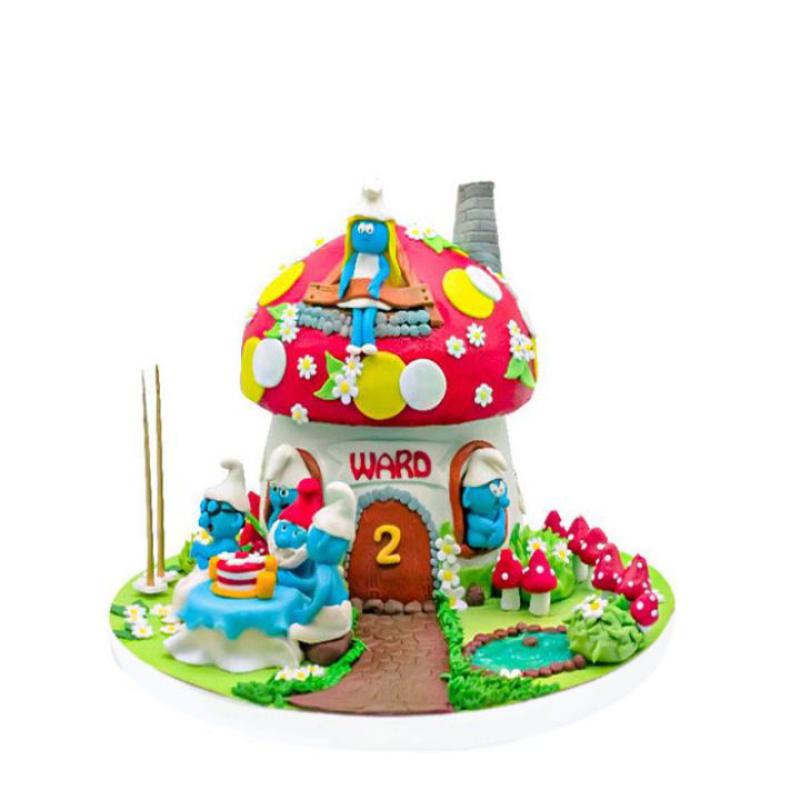 Mavi Adamlar Evi Doğum Günü Pastası