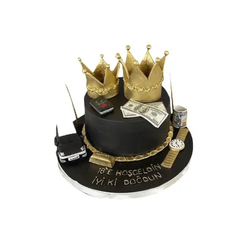 Big Boss İki Taçlı Doğum Günü Pastası