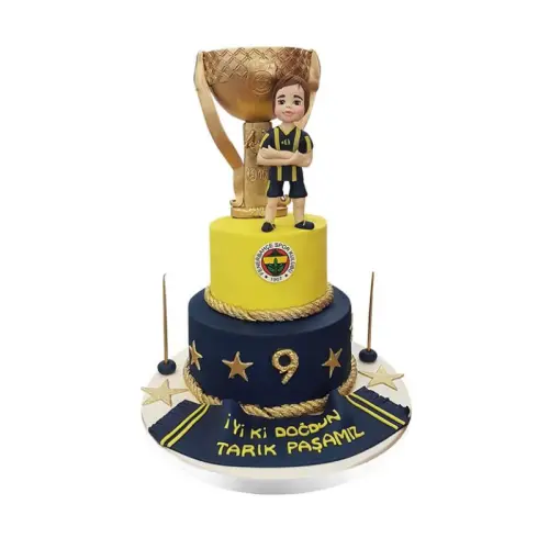 Fenerbahçeli Kupalı Doğum Günü Pastası