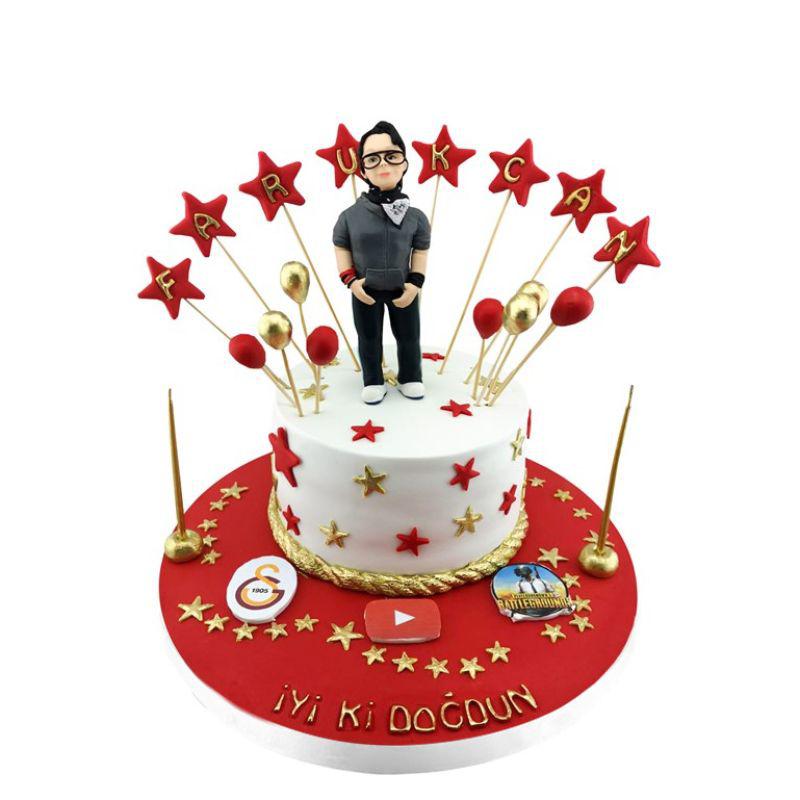Özel Figürlü Youtuber Doğum Günü Pastası