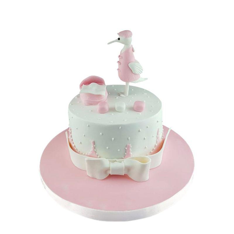 Leylek Figürlü Baby Shower Pastası