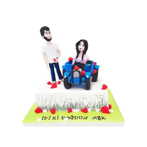 Traktörde Aşk Sevgili Pastası