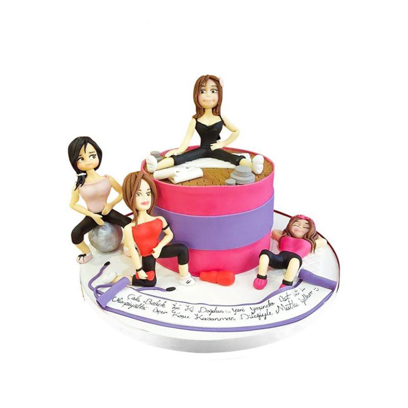 Jimnastikçi Kızlar Doğum Günü Pastası