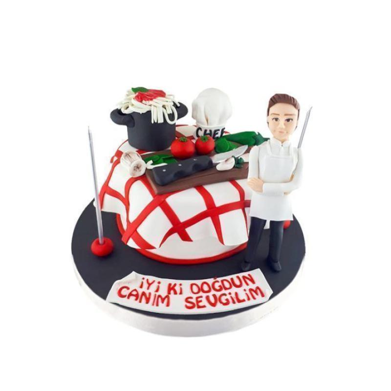 Figürlü Şef Doğum Günü Pastası