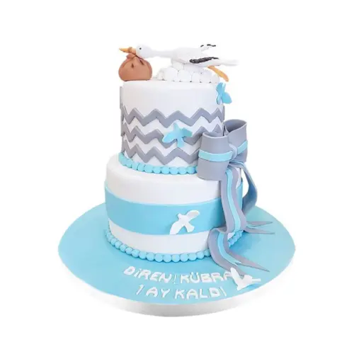 Leylekli Baby Shower Pastası