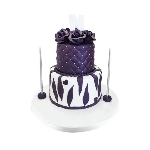 Mor Çiçekler Nişan Pastası