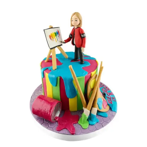 Figürlü Ressam Doğum Günü Pastası