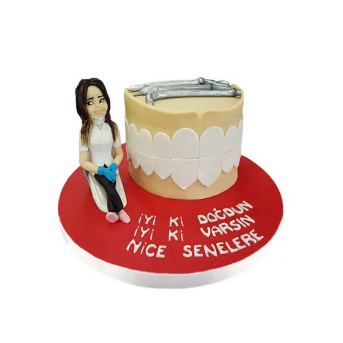 Figürlü Diş Doktoru Doğum Günü Pastası