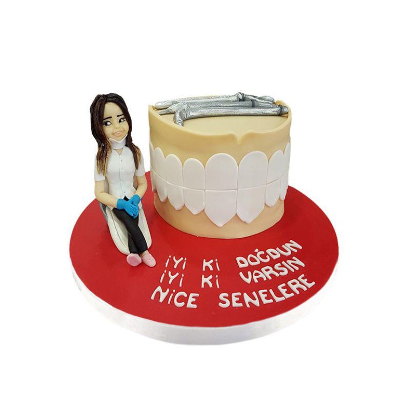 Figürlü Diş Doktoru Doğum Günü Pastası