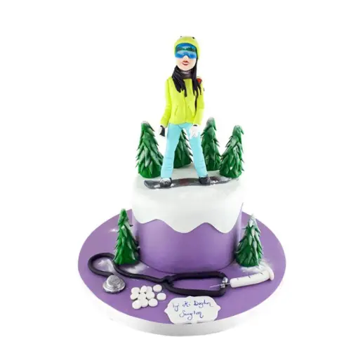 Figürlü Kayakçı Butik Pasta