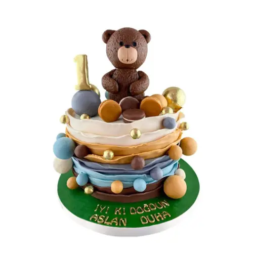 Sevimli Ayıcık 1 Yaş Günü Pastası