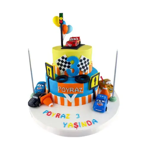 Hızlı Araba ve Arkadaşları Doğum Günü Pastası