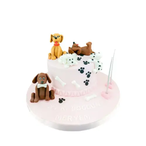 Yavru Köpek Ailesi Butik Pasta