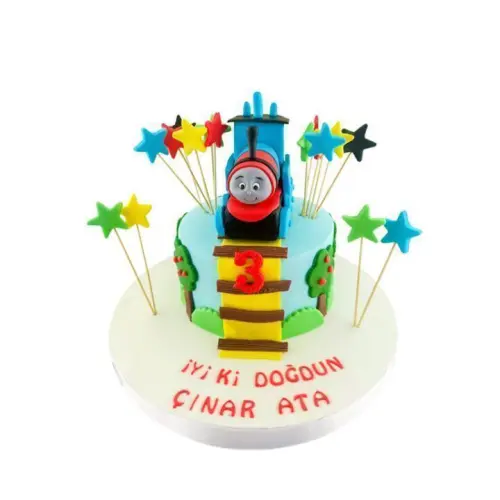 Yıldızlı Tren Thomas Doğum Günü Pastası
