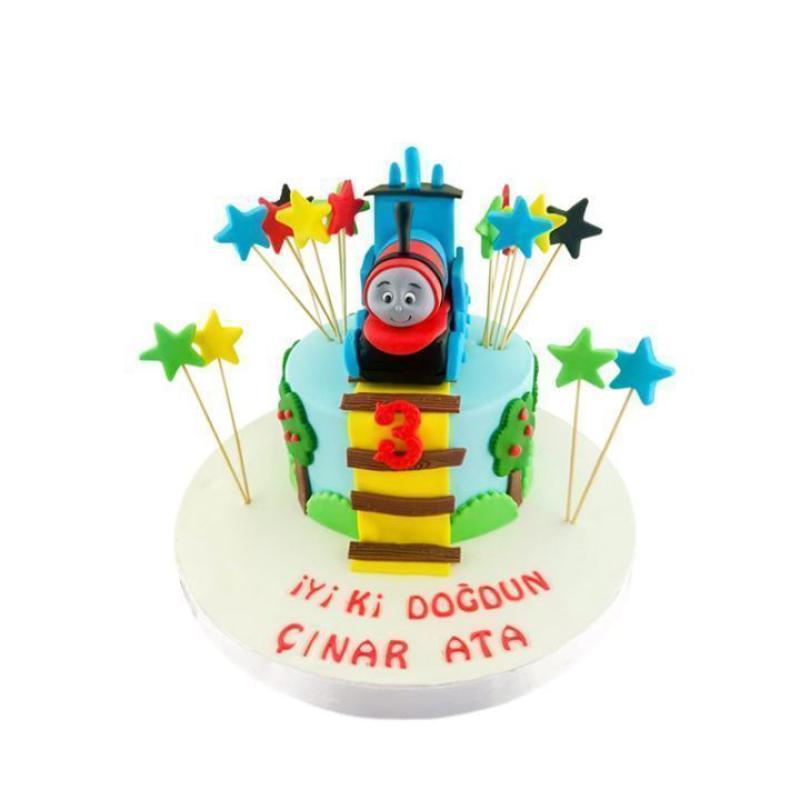 Yıldızlı Tren Thomas Doğum Günü Pastası
