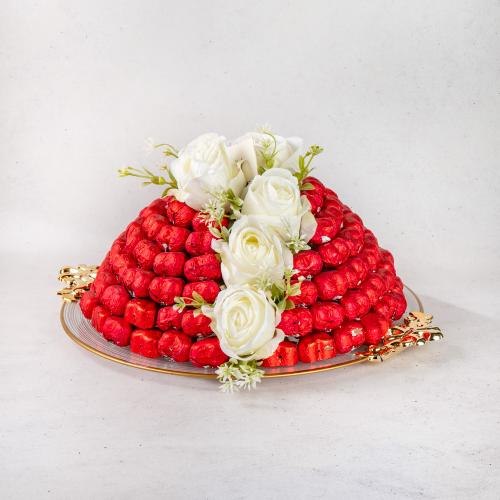 Beyaz Güller Tepsi Çikolata