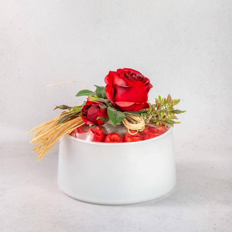 Kırmızı Gül Kase Çikolata