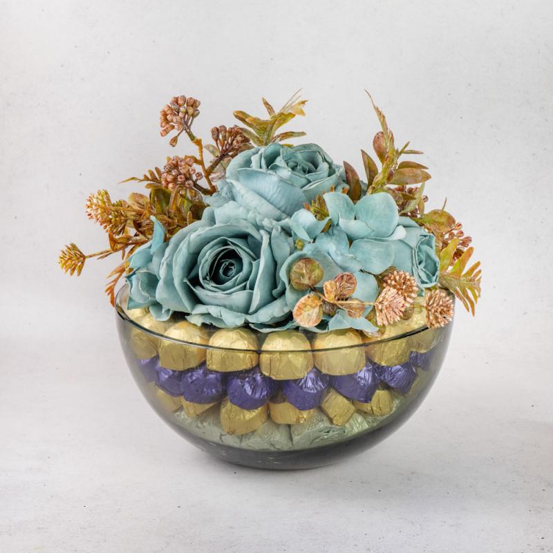 Mavi Gül Kase Çikolata